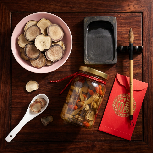 鹿茸蜡片搭配红包文房四宝送礼组合