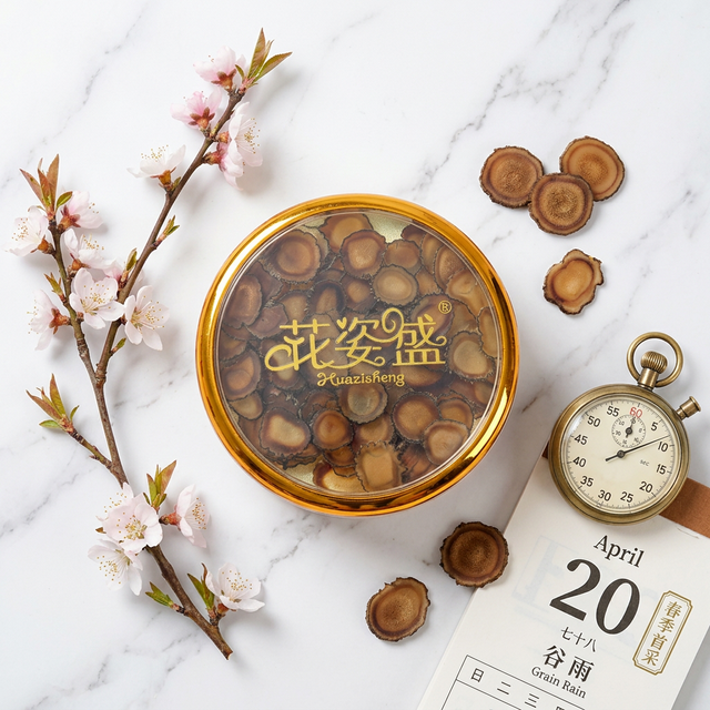 鹿茸蜡片搭配春花秒表日历展示头茬时令概念