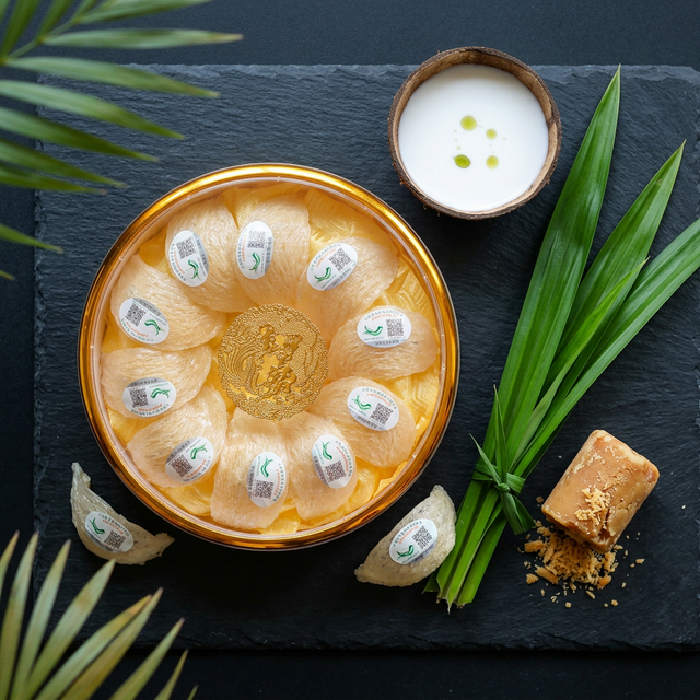 花姿盛燕窝搭配椰奶香兰叶的南洋养生组合