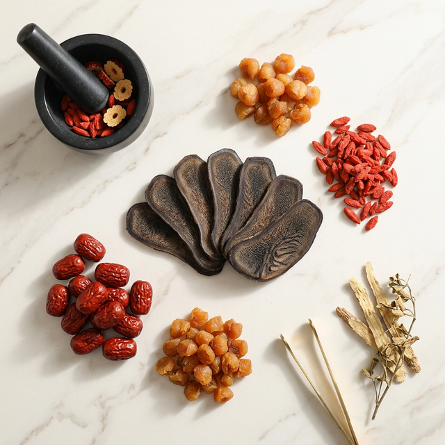 鹿茸蜡片搭配红枣桂圆枸杞的经典温补组合