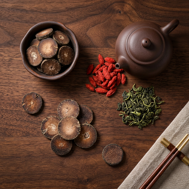 化橘红搭配枸杞绿茶的养生组合