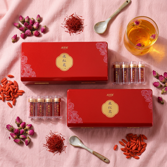 藏红花搭配玫瑰枸杞的女性养生茶