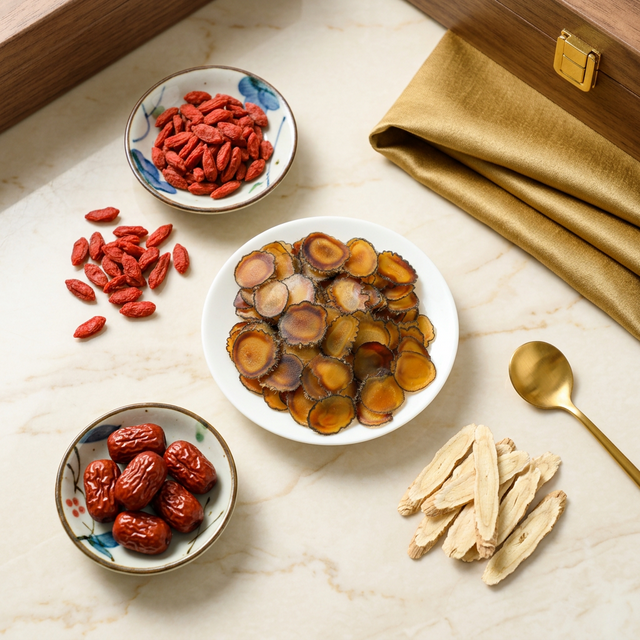 鹿茸蜡片搭配枸杞红枣黄芪养生食材
