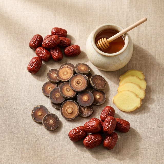 化橘红搭配红枣蜂蜜姜片养生组合