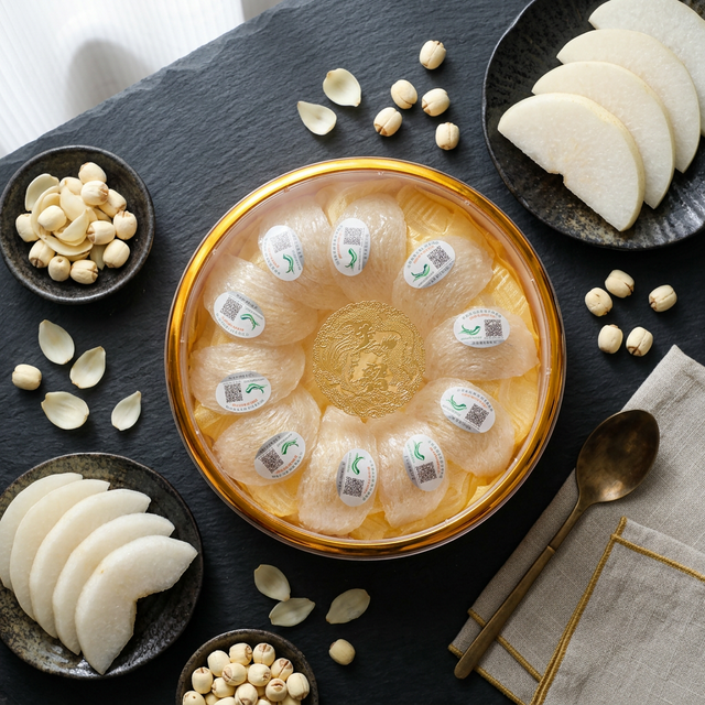 燕窝搭配雪梨百合莲子的滋阴养生食材组合