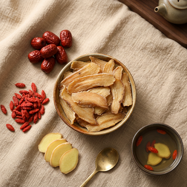 天麻搭配红枣枸杞养生食材组合