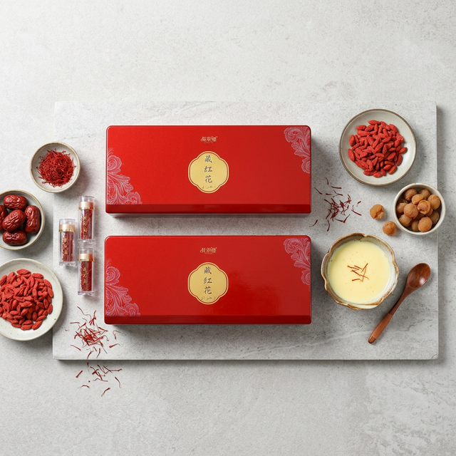 藏红花搭配养生食材的精致组合