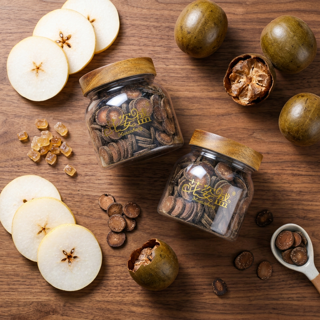 化橘红搭配雪梨冰糖罗汉果养生组合