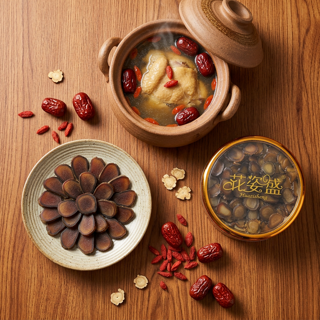 花姿盛鹿茸蜡片搭配乌鸡红枣炖汤