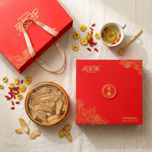 天麻搭配菊花枸杢茶饮养生组合