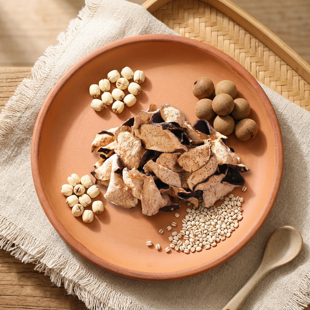 陈皮搭配莲子桂圆薏仁的养生组合