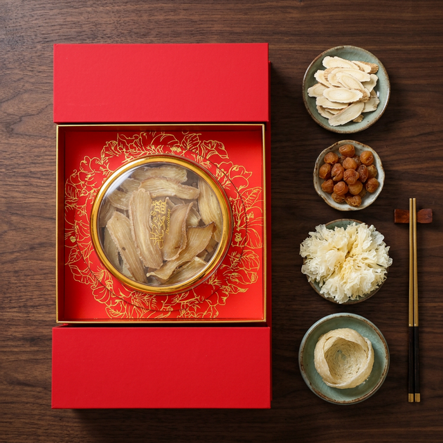 天麻搭配当归桂圆银耳滋补食材组合