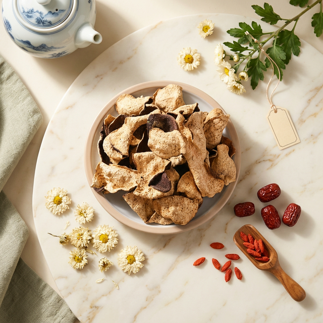 陈皮搭配菊花红枣枸杞的养生组合