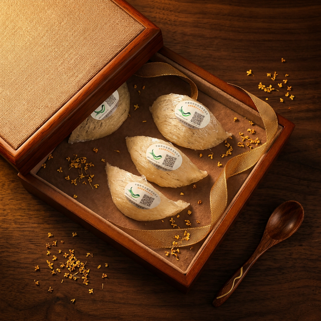 花姿盛燕窝精美礼盒套装，丝带桂花点缀