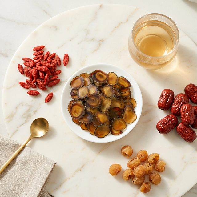 鹿茸蜡片搭配枸杞红枣桂圆养生食材