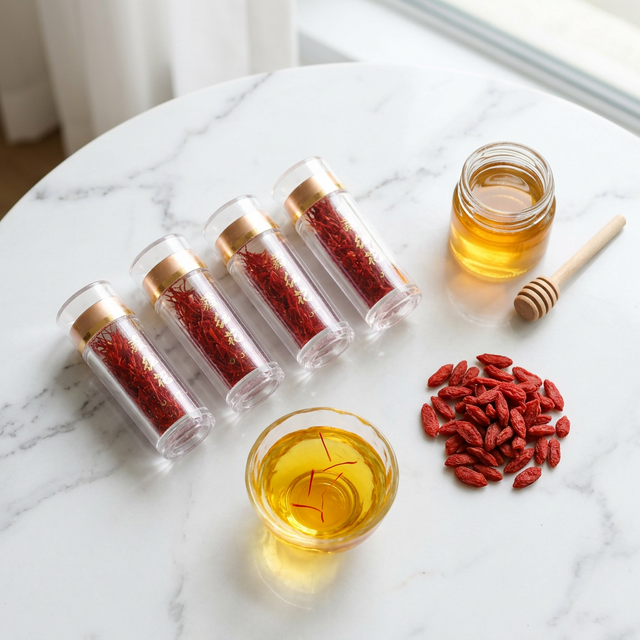 藏红花搭配枸杞蜂蜜的养生茶饮组合