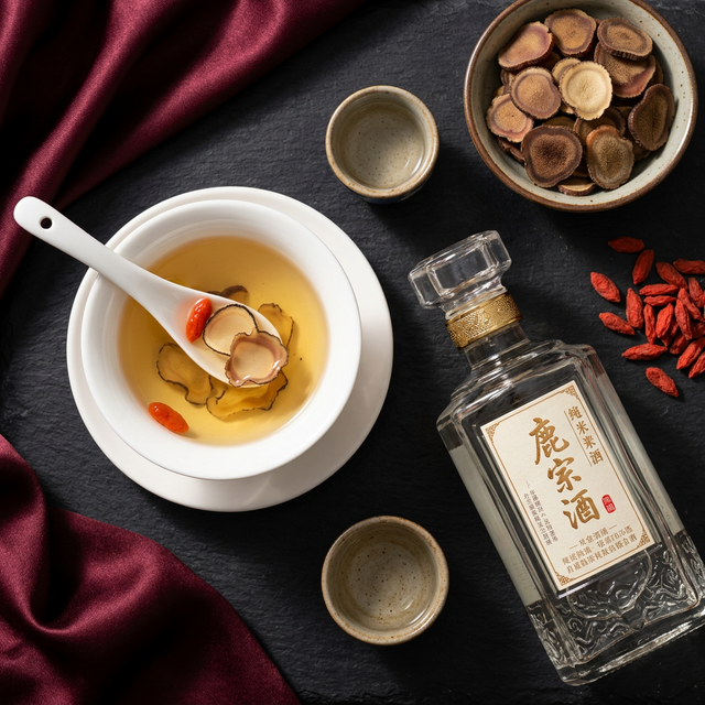 鹿茸蜡片搭配枸杞泡酒养生组合