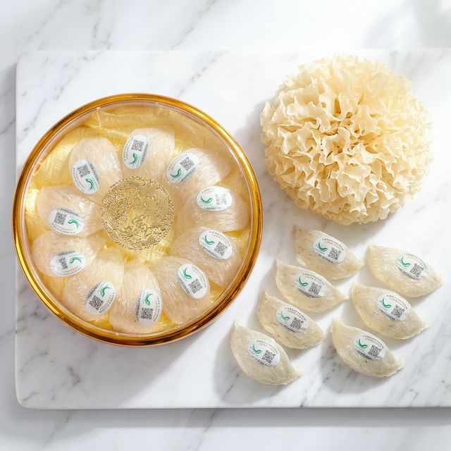 花姿盛溯源燕窝干盏与银耳原料展示