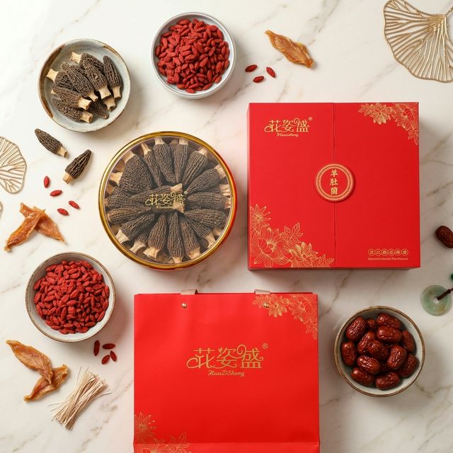 羊肚菌搭配枸杞红枣鸡肉组合