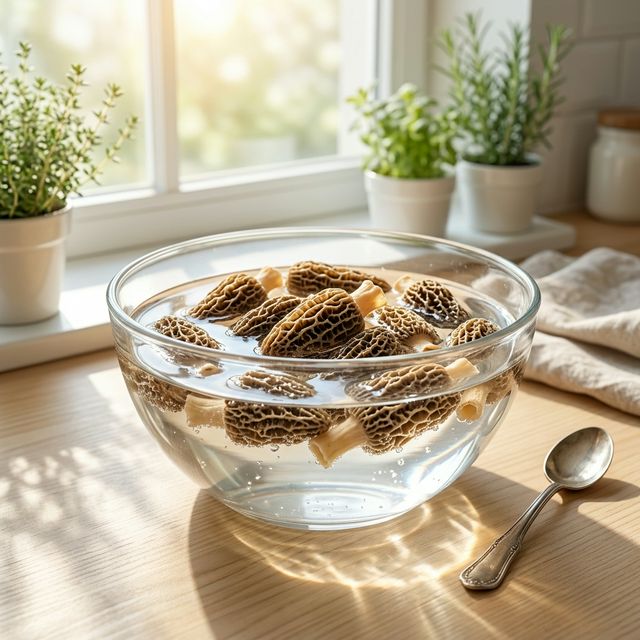 干羊肚菌温水泡发场景