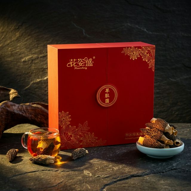 羊肚菌蜂窝纹理特写