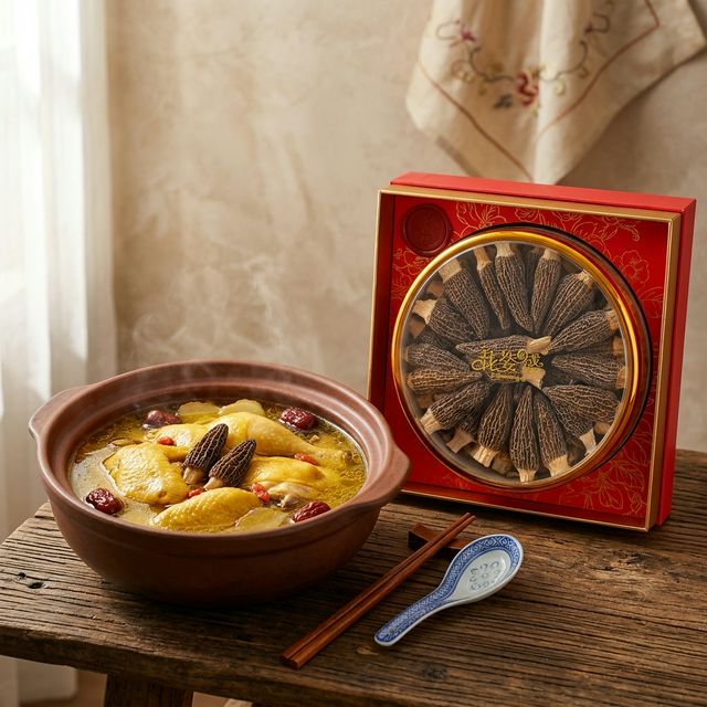 羊肚菌煲鸡汤场景