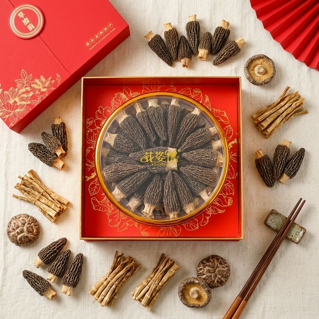 花姿盛羊肚菌搭配养生食材