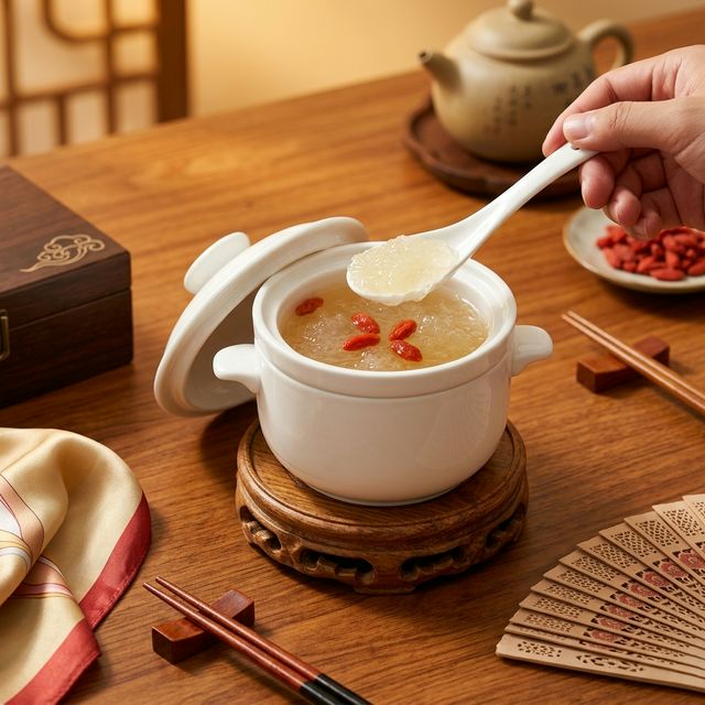 燕窝炖盅场景展示送礼仪式感